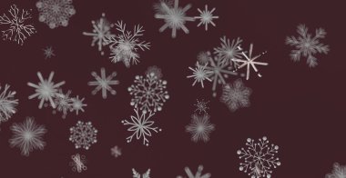 Kış mevsimi için Soyut Kar Tanesi Deseni Kestane Arkaplanı