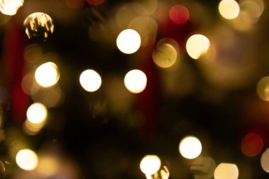 Ilık Altın Noel Işıkları Bokeh Arkaplanı