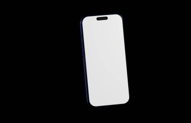 Mavi kenarlı ve boş ekran motifli modern akıllı telefon tasarımı