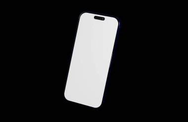 Siyah arkaplana karşı boş ekranlı modern akıllı telefon