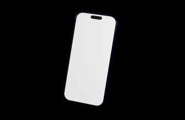 Siyah arkaplanda boş ekran izole edilmiş modern akıllı telefon tasarımı