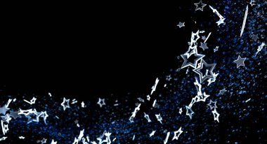 Tasarım elementleri için siyah arkaplana karşı soyut akan yıldızlar