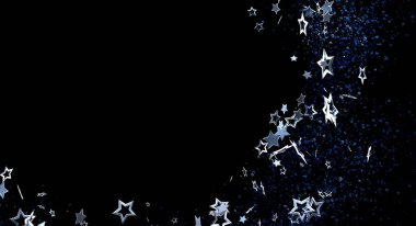 Siyah zemin üzerinde ışıldayan yıldızlar, gece gökyüzü, gök ışıltısı