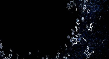 Siyah Üzerine Parlayan Yıldızlarla Soyut Arkaplan