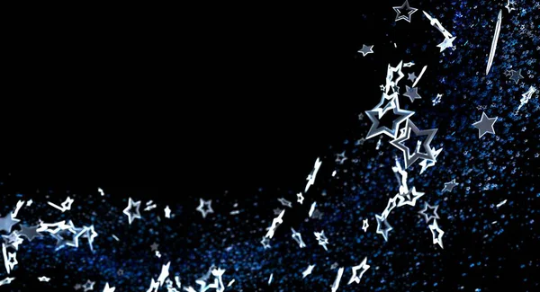 Tasarım elementleri için siyah arkaplana karşı soyut akan yıldızlar