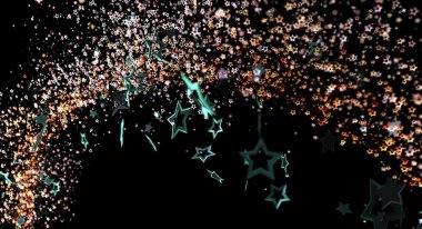 Karanlık uzayda parlayan parçacıklara sahip soyut yıldız arkaplanı