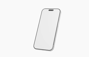 Beyaz Arkaplanda Modern Akıllı Telefon: Mockup veya Şablon