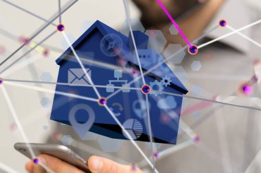 Ev. data Büyük veri görselleştirme arka planı. Soyut teknoloji