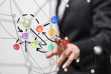 Soyut teknoloji grubu ve veri 3d