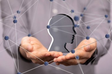 Koyu arkaplan üzerinde noktalar olan soyut çizgiler.