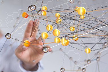 Konferans Dijital Ağ ve Veri Konsepti 3D