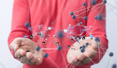 Parçacıklar ve Dijital veri ağı konneli dijital siber uzay