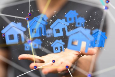 Ev verileri. Parçacıkları ve dijital verileri olan dijital siber uzay