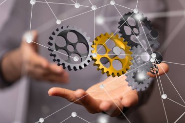 dişli sistem verileri. Çizgiler ve noktalar birleştiriliyor. Büyük veri görselleştirici