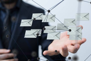 Simge sembollü E- posta Teknolojisi Konsepti