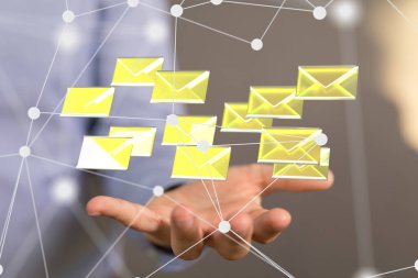 el arkaplanındaki e- posta simgesi kavramı