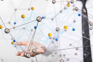 Konferans Dijital Ağ ve Veri Konsepti 3D