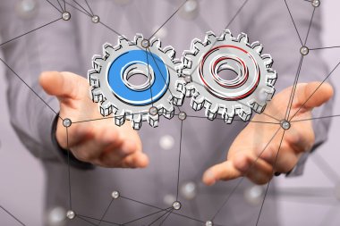 dişli sistem verileri. Çizgiler ve noktalar birleştiriliyor. Büyük veri görselleştirici