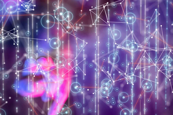 Sinirsel ağ 3 boyutlu illüstrasyon. Büyük veriler ve siber güvenlik