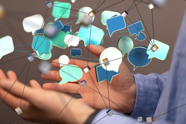 iletişim baloncuğu dijital kavramı