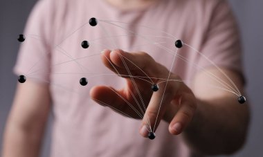 Dijital ağ bağlantısı, fütüristik teknoloji kavramı