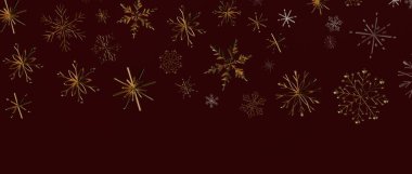 Noel Tatili İçin Zarif Altın Kar Tanesi Arkaplanı