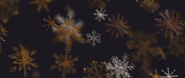 Koyu Mavi Arkaplanda Soyut Dijital Kar Taneleri Deseni