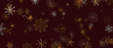 Kış mevsimi için Soyut Kar Tanesi Deseni Kestane Arkaplanı