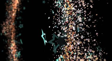 Siyah arkaplanda ışıltılı bokeh ile soyut yıldız alanı