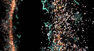 Siyah Arkaplanda Yüzen Soyut Yıldızlar Neşelendirici Kavram