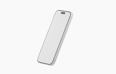 Minimalist akıllı telefon konsept tasarımı beyaz arkaplanda izole edildi