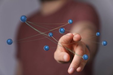 Dijital bağlantıya ya da ağa el ve parmak ile dokunmak.