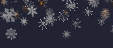 Kar tanesi arka planı. Soyut dijital tasarım. Şenlikli Noel sanatı.