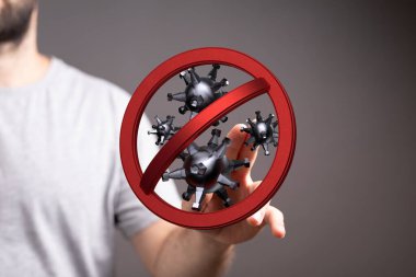 Virüsü durdur: Coronavirus ile el sıkışma yasağı işareti