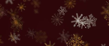 Koyu Burgundy Arkaplanda Soyut Kar Taneleri