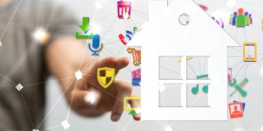 Ev verileri. Parçacıkları ve dijital verileri olan dijital siber uzay