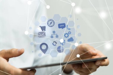 Çizgiler ve noktalar birleştiriliyor. Büyük veri görselleştirme