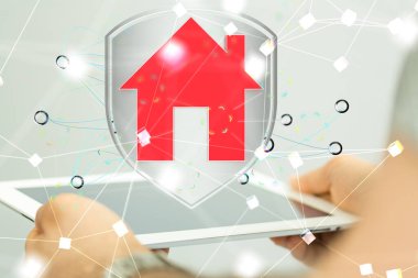 - Sinirsel ağ 3 boyutlu illüstrasyon. Büyük veri ve siber güvenlik