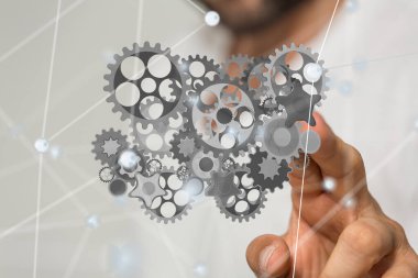 dişli sistem verileri. Çizgiler ve noktalar birleştiriliyor. Büyük veri görselleştirici