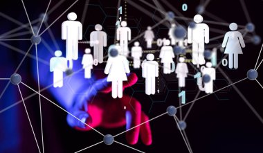 Soyut teknoloji grubu ve veri 3d