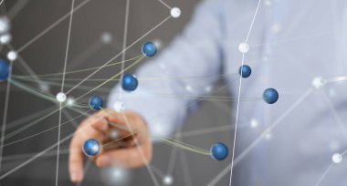 Konferans Dijital Ağ ve Veri Konsepti 3D