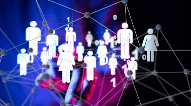 Soyut teknoloji grubu ve veri 3d