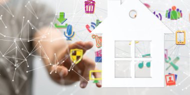 Ev verileri. Parçacıkları ve dijital verileri olan dijital siber uzay