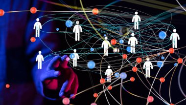 Soyut teknoloji grubu ve veri 3D - 3D