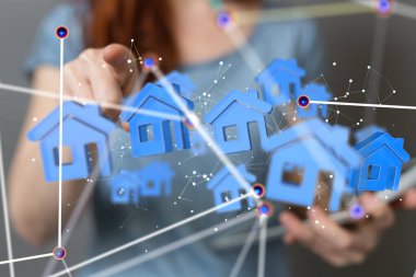 Ev verileri. Parçacıkları ve dijital verileri olan dijital siber uzay