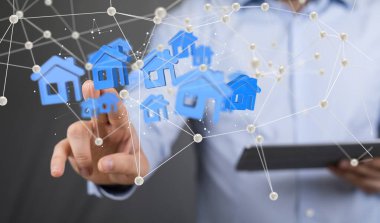 Ev verileri. Parçacıkları ve dijital verileri olan dijital siber uzay