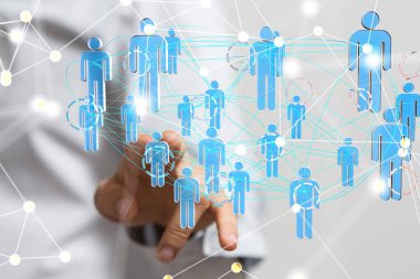 sosyal bağlantısı olan kavramsal resim