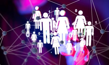 Soyut teknoloji grubu ve veri 3d