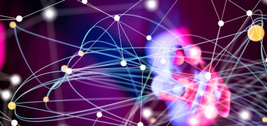 Konferans Dijital Ağ ve Veri Konsepti 3D