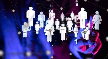 Soyut teknoloji grubu ve veri 3d